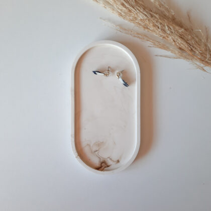 Oval Trinket Tray - Marble/Split/Splash